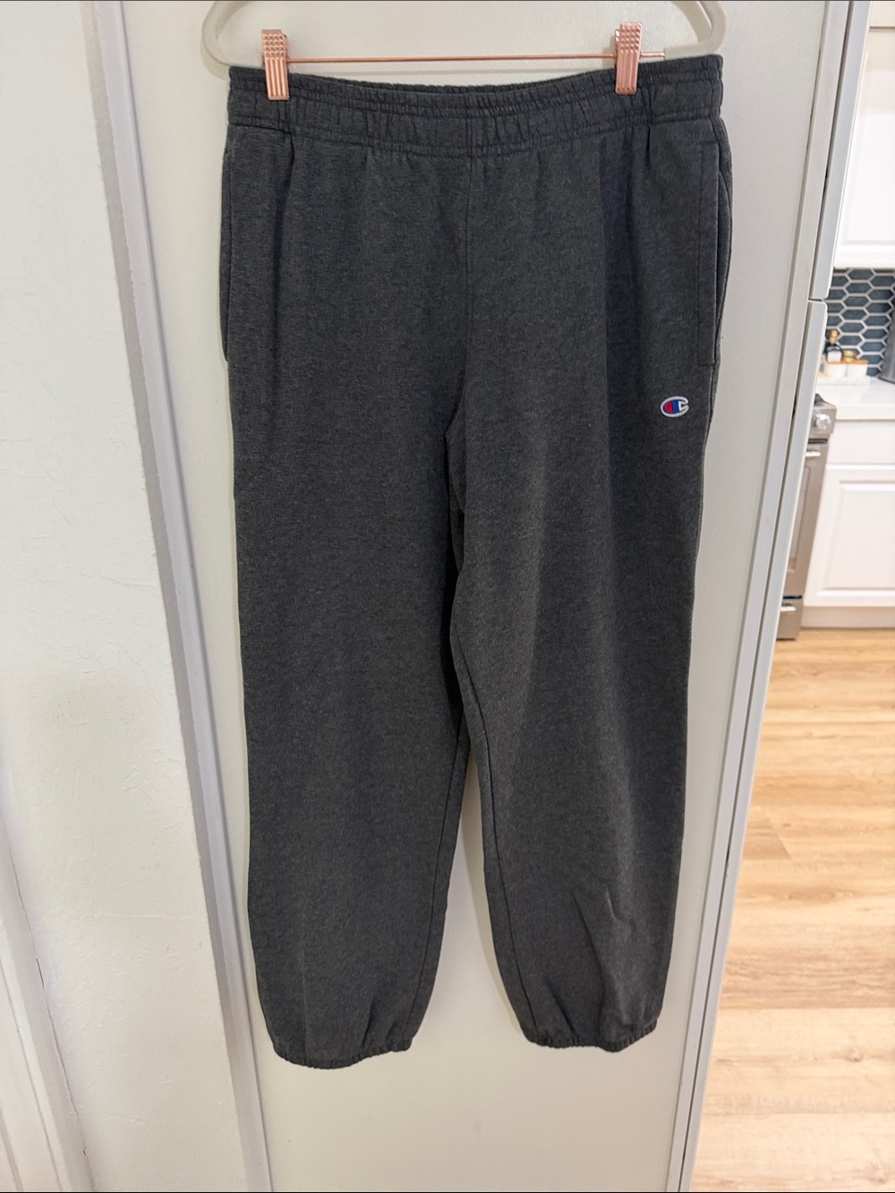 Champion Unisex Charcoal Elastic Cuff Drawstring Sweatpants | L